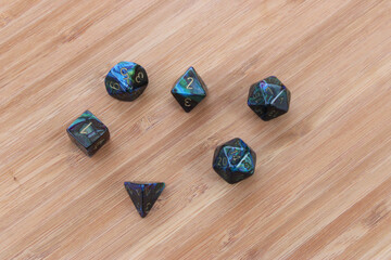Blue Swirl Dice Overhead Bamboo 02