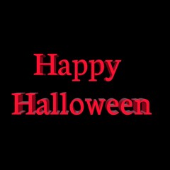 Happy Halloween 2025 typography text 3d halloween greating red neon sign
