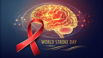 World Stroke Day design promoting brain health and medical awareness.