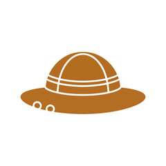 straw hat with dark band for travel