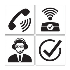 Call sign silhouette isolated on white background