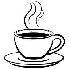 Hot coffee cup with steam vector illustration scalable eps graphic design element