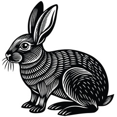 Vintage engraved rabbit vector illustration scalable eps icon art animal wildlife