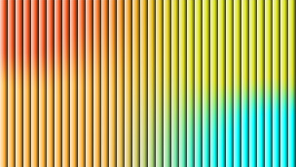 Obraz premium Vibrant Geometric Vertical Stripes Background Dynamic Gradient Transition from Warm Orange Yellow to Cool Green Blue Modern Digital Art Abstract Pattern Design