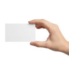 Obraz premium Hand presents pristine white card against stark backdrop emphasizing simplicity and clarity in