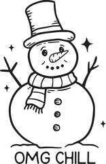 Snowman Christmas Slogan Svg