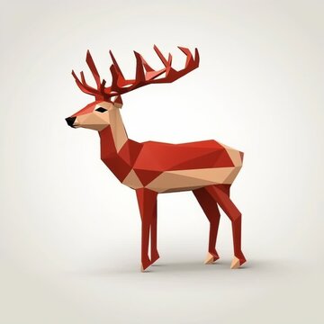 Geometric Deer: This stunning geometric deer displays the animal in a captivating low-poly art style. Crafted from triangular planes and sharp angles.