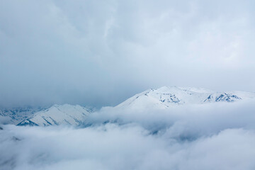 snow covered mountains
