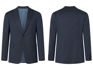 Dark blue blazer front and back view formal wear fashion outfit