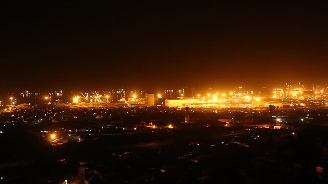 PORT OF LUANDA, NIGHT LIGHTS, ANGOLA 