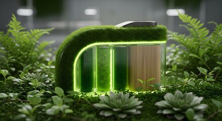 Green Device Surrounded by Plants