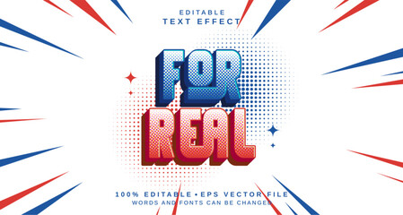 Editable text style effect - For Real text style theme.