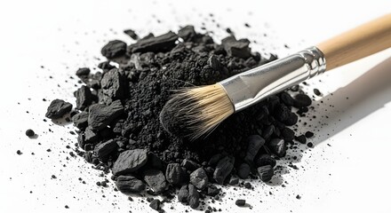 Charcoal Powder with Paint Brush