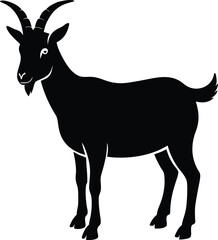 vector silhouette of a goat