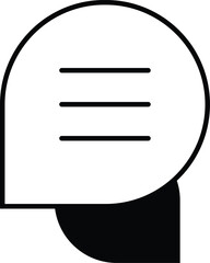 Solid glyph icon of chat bubbles representing conversation, messaging, dialogue, and communication. Perfect for social media, apps, chat interfaces, and web design projects