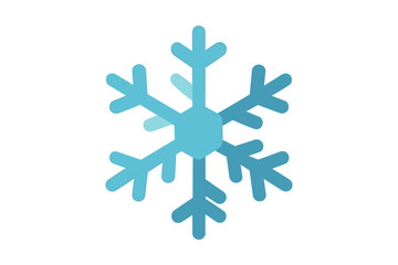 Stylized blue gradient snowflake icon for winter season and cold weather design