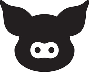 Naklejka premium Editable Pig Head Silhouette Vector 