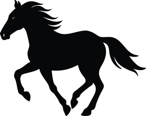 horse silhouette isolated on white