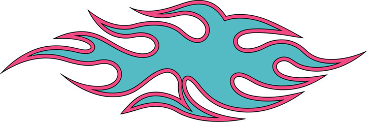 Abstract Flame Graphic Design Vibrant Light Blue and Pink Fire
