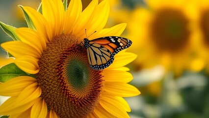 butterfly on a flower. generative ai