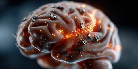Protect your mind and ideas with this stunning brain surrounded by secure padlocks, the perfect representation for mental health and data security