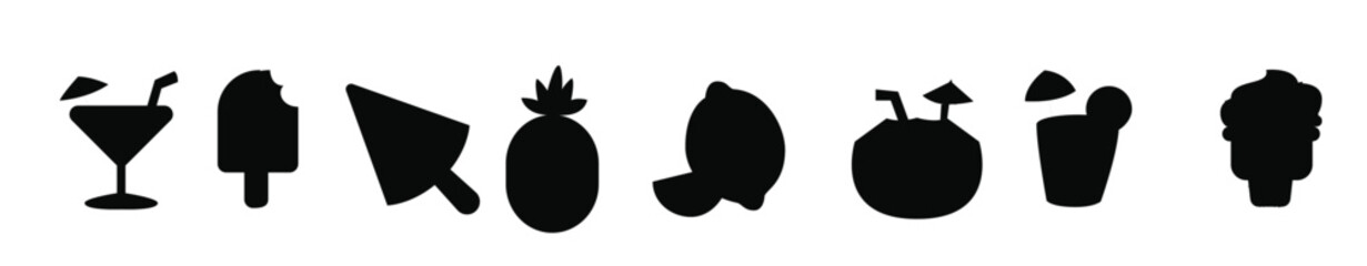  cartoon emoji cute dessert fruit comic style illustration