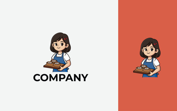 Dim sum chef cartoon mascot for culinary industry. isolated Vector design template.
