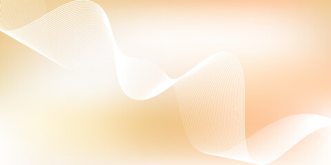 Minimal Abstract Orange Gradient Background with White Wave Lines. Modern Wavy Line Background in Warm Gradient Tone.