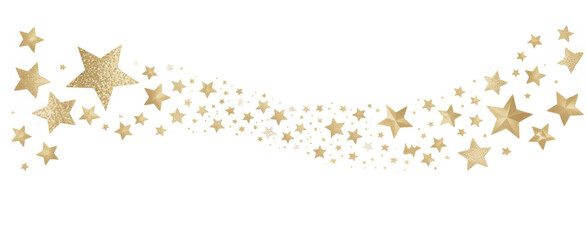 Golden stars trail illustration sparkling glitter effect perfect for festive backgrounds and celebratory designs