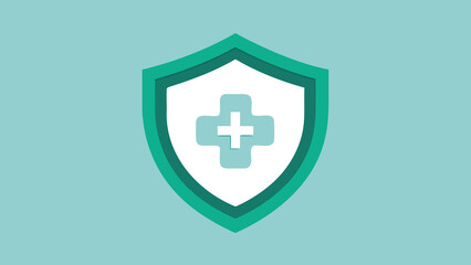 Obraz premium Health security shield with medical cross 