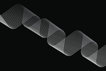 Dark abstract wave lines background futuristic digital flow vector illustration