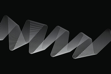 Dark abstract wave lines background futuristic digital flow vector illustration