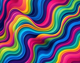 Obraz premium Vibrant Abstract Wavy Color Pattern