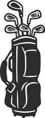 Golf bag with golf clubs vector illustration
