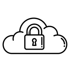 "Cloud Security and Lock Icon - Data Protection Illustration"

