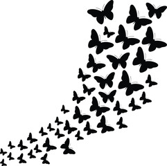 Butterfly sneaker silhouette, creative shoe design, abstract footwear art, flying insects pattern, nature-inspired fashion, motion concept, black vector illustration