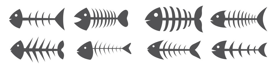 set of fishbone icons