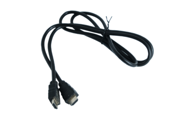Coiled Black HDMI Cable With Dual Connectors, Tangle-Free Data and Video Cable for Electronics