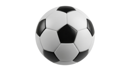 Black and white soccer ball isolated PNG with Transparent Background