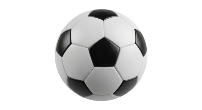 Soccer ball close-up in studio isolated PNG with Transparent Background