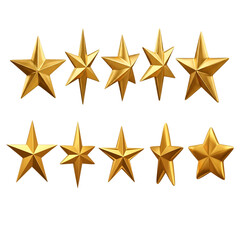 Obraz premium Collection of golden stars on a black background for design ideas