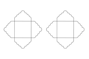 Decorative Square Frame Template – Ornamental Outline Border for Labels and Packaging
