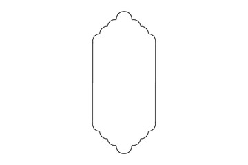 Vertical Ornamental Label Frame Outline – Elegant Decorative Tag Border Vector Design