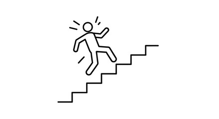 Fototapeta premium Danger Of Slipping On The Stairs: An Abstract Icon of a Tripping Person