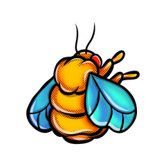 Cute Cartoon Bee Vector Illustration