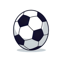 Classic soccer ball with hexagonal panels isolated on transparent background