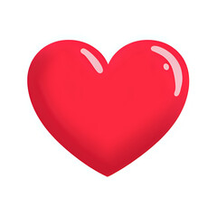 Red heart symbol isolated on transparent background