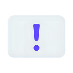 Purple exclamation mark icon isolated on transparent background