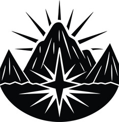 vector illustration of a compass with cross