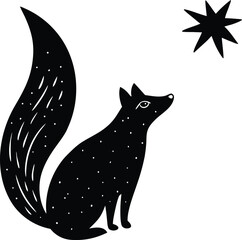 black cat on white background